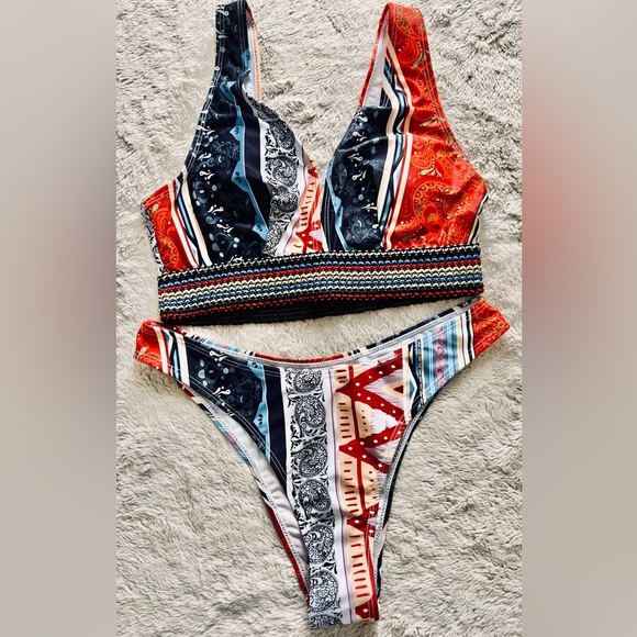 Closet Clearout! Red, white and blue Patchwork Bikini NWT -  4th of July ready! - Picture 4 of 4